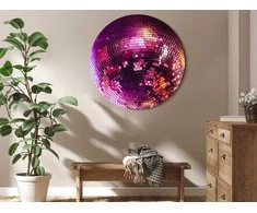 Artgeist Apvalus paveikslas ant drobės - Magenta disco ball