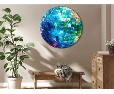 Artgeist Apvalus paveikslas ant drobės - Turquoise disco ball