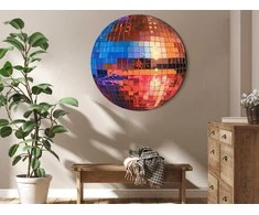Artgeist Apvalus paveikslas ant drobės - Old auksinis disco ball