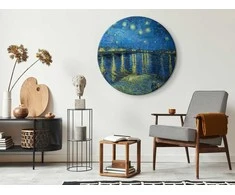 Artgeist Apvalus paveikslas ant drobės - Vincent Van Gogh – Starry Night Over the Rhone