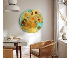 Artgeist Apvalus paveikslas ant drobės - Vincent van Gogh – Sunflowers II
