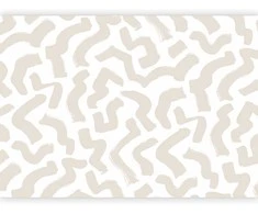Artgeist Fototapetas - Abstract composition - beige patterns in shapes on a baltas background