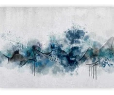 Artgeist Fototapetas - Abstract wave - minimalist composition with mėlynas pattern