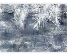 Artgeist Fototapetas - Abstraction with nature - exotic leaves on a mėlynas background with pattern
