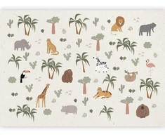 Artgeist Fototapetas - African Composition - Animals for the Children's Room on a Paper Background