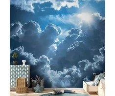 Artgeist Fototapetas - Animated Scenery: The Sun Battling with Clouds