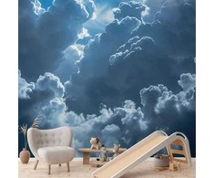 Artgeist Fototapetas - Animated Scenery: The Sun Battling with Clouds