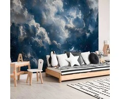 Artgeist Fototapetas - Astronomical Wonders: Clouds and Stars in Harmonious Combination