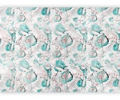 Artgeist Fototapetas - Autumn souvenirs - floral pattern with turquoise leaves