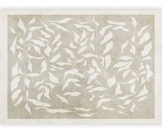Artgeist Fototapetas - Baltas leaves - abstract plant motif on beige background with frame