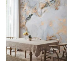 Artgeist Fototapetas - Baltas Stone - Elegant Marble With Golden Highlights