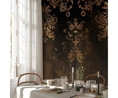 Artgeist Fototapetas - Baroque Ornaments in Patinated Gold and Browns: Retro Motif