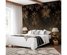 Artgeist Fototapetas - Baroque Ornaments in Patinated Gold and Browns: Retro Motif