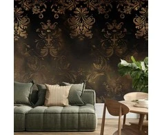 Artgeist Fototapetas - Baroque Ornaments in Patinated Gold and Browns: Retro Motif