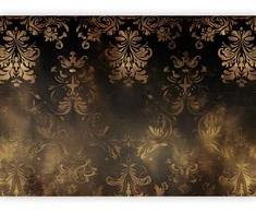 Artgeist Fototapetas - Baroque Ornaments in Patinated Gold and Browns: Retro Motif