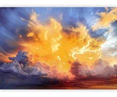 Artgeist Fototapetas - Beautiful Sunset - Clouds in Warm Shades