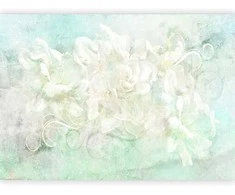 Artgeist Fototapetas - Blossoming among pastels - abstract with floral motif and patterns