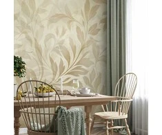 Artgeist Fototapetas - Botanical Motif with Leaves and Vines in Sand Colors