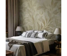 Artgeist Fototapetas - Botanical Motif with Leaves and Vines in Sand Colors