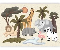Artgeist Fototapetas - Children's Africa - Animals With Simple Shapes