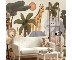 Artgeist Fototapetas - Children's Africa - Animals With Simple Shapes