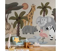 Artgeist Fototapetas - Children's Africa - Animals With Simple Shapes