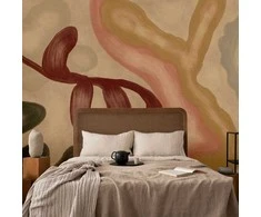 Artgeist Fototapetas - Colorful shapes – worn-out figures in lime wash technique