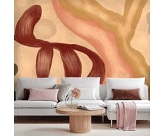 Artgeist Fototapetas - Colorful shapes – worn-out figures in lime wash technique