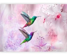 Artgeist Fototapetas - Colourful Hummingbirds (Violetinė)