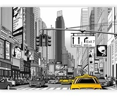 Artgeist Fototapetas - Comic book city - New York street in pop art style