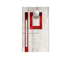 Artgeist Tapetas - Concrete, red frames and baltas knobs