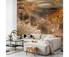 Artgeist Fototapetas - Dandelions' World (Gold)