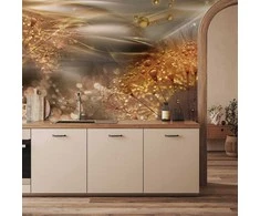 Artgeist Fototapetas - Dandelions' World (Gold)