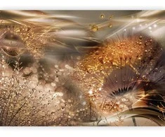 Artgeist Fototapetas - Dandelions' World (Gold)
