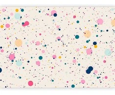 Artgeist Fototapetas - Dots Speckles and Splatters Multicolored Cheerful Pattern on a Light Rožinė Background