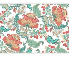 Artgeist Fototapetas - Ethnic vegetation - plant motif with ornaments in coloured flowers