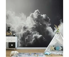 Artgeist Fototapetas - Extraordinary Phenomenon: The Sun Illuminating Dark Clouds