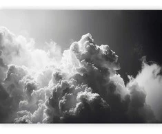 Artgeist Fototapetas - Extraordinary Phenomenon: The Sun Illuminating Dark Clouds