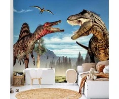 Artgeist Fototapetas - Fighting Dinosaurs