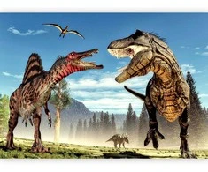 Artgeist Fototapetas - Fighting Dinosaurs