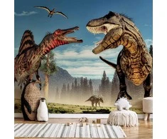 Artgeist Fototapetas - Fighting Dinosaurs