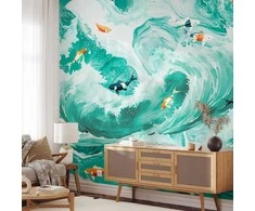 Artgeist Fototapetas - Fish and waves