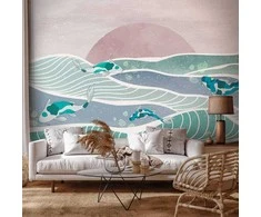 Artgeist Fototapetas - Fish on the waves
