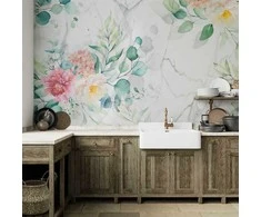 Artgeist Fototapetas - Flowery Marble
