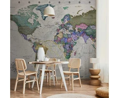 Artgeist Fototapetas - Geography study - world map with signed countries in English
