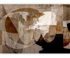 Artgeist Fototapetas - Geometric abstraction with shapes - composition in ruda colours