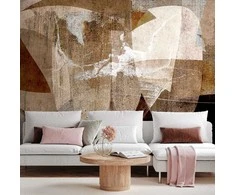 Artgeist Fototapetas - Geometric abstraction with shapes - composition in ruda colours