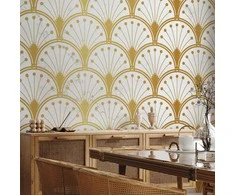 Artgeist Fototapetas - Gold and Marble Art Deco-inspired Pattern