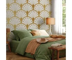 Artgeist Fototapetas - Gold and Marble Art Deco-inspired Pattern