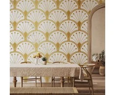 Artgeist Fototapetas - Gold and Marble Art Deco-inspired Pattern